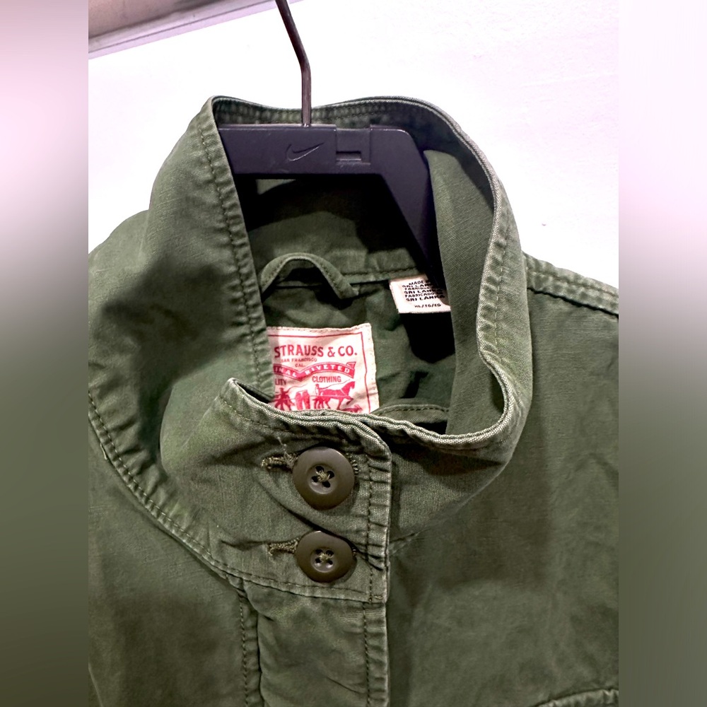 Levi Strauss Army Green Military Utility Zipper Jacket